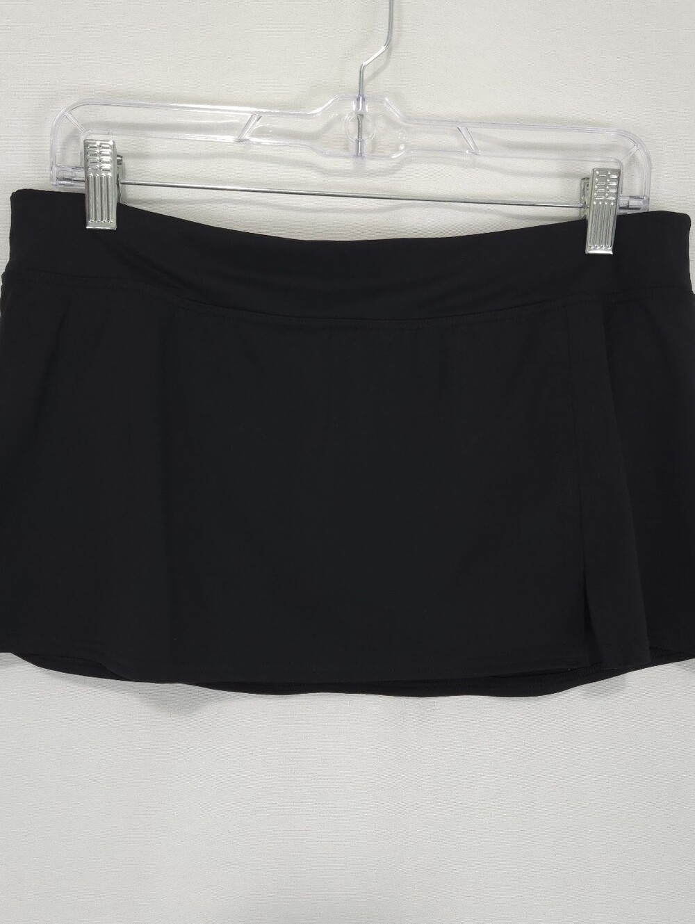 Land's End Women's Black Mini Swim Skirt With Attached Panty